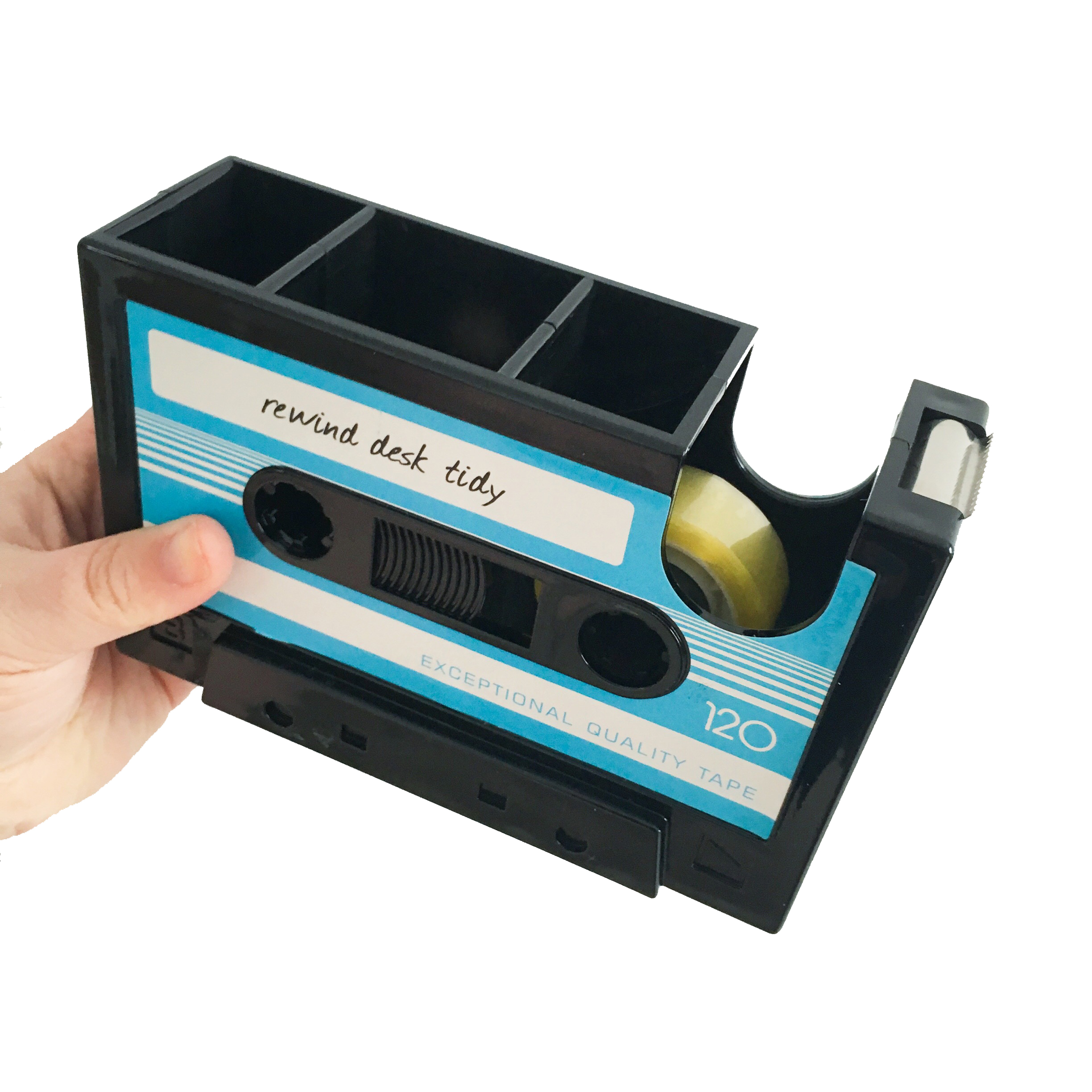 Blue Cassette Tape Desk Tidy And Tape Dispenser Mrsbrimbles